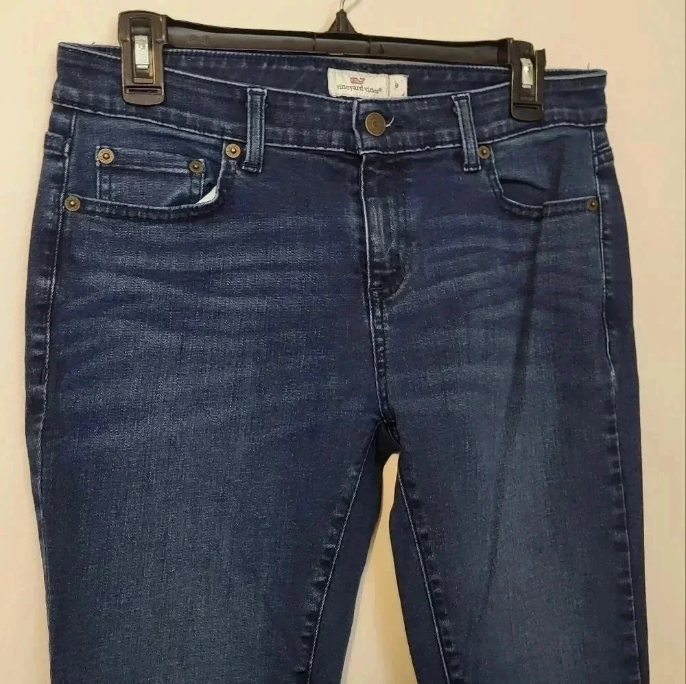 Vineyard Vine Dark Blue Denim Skinny Ankle Jeans(8)